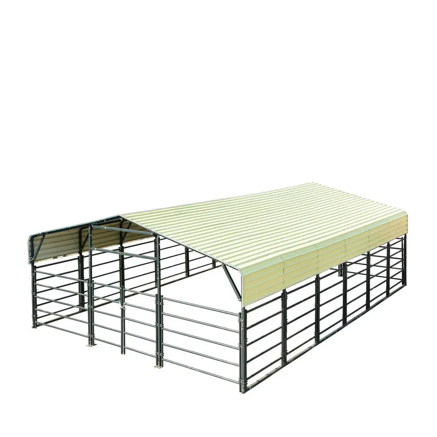 20' x 30' Livestock Corral Panel Metal Shed