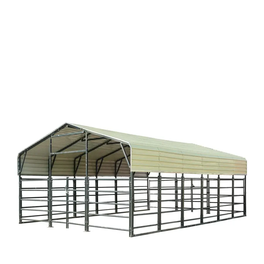 Integrating a 20′ x 30′ Livestock Corral Panel Metal Shed into Industrial Farm Infrastructure