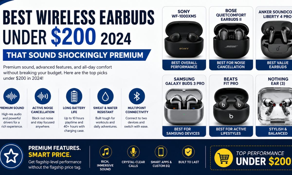 Best Wireless Earbuds Under $200 in 2024 – Top Picks 24