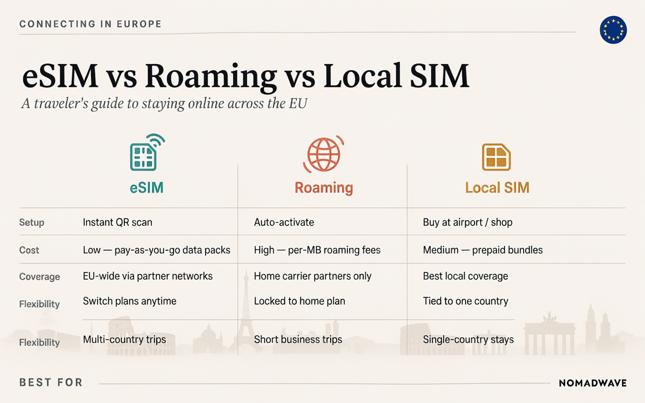 eSIM vs Roaming vs Local SIM in Europe: Which Is Cheapest?  (58 chars)